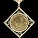 1980 1/2 oz Krugerrand Coin in 14KT Gold Pendant on 10KT Rope Chain 22.5" - 90g