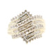 Estate 0.95 ctw Round & Baguette Diamond Women's 10KT Yellow Gold Cluster Ring