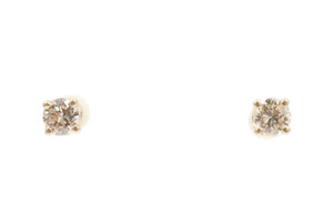 Women's Classic 0.40 ctw Round Diamond Solitaire 14KT Yellow Gold Stud Earrings