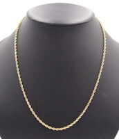 High Shine 14KT Yellow Gold 2.8mm Wide Classic Rope Chain Necklace 21" - 14.15g