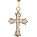 0.42 ctw Round Diamond 14KT Yellow Gold 1.4" Cross Necklace Pendant by OR 3.3g