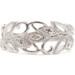 Women's Sterling Silver Round Diamond Accent Milgrain Leaf Filigree 9.6mm Ring