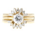 Estate 1.04 ctw Round & Baguette 14KT P Yellow Gold Women Wedding Ring Set 5.5g