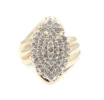 Estate 0.70 ctw Round Diamond Marquise Cluster Ring in 10KT Yellow Gold by SPK 5