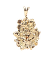 Classic Retro 14KT Yellow Gold High Shine Medium 28.1mm Nugget Pendant - 4.8g