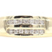 Channel Set 0.21 Ctw Round Diamond 10KT Yellow Gold 2-Row Wedding Band Ring 3.4g