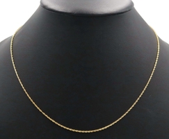 Classic 18KT Yellow Gold 1.5mm Wide High Shine Rope Chain Necklace 21" - 5.08g