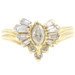 0.67 Ctw Marquise, Baguette & Round Diamond Heart Cluster 18KT Yellow Gold Ring