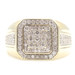 Men's 10KT Yellow Gold 1.0 ctw Round Diamond Cluster Octagonal Statement Ring 8g