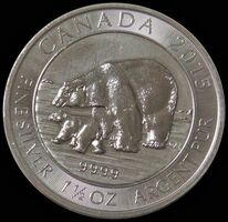 2015 Canada Polar Bear 1 1/2 OZ Silver Round