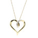 0.04 ctw Round Diamond Open Heart 10KT Yellow Gold 20" Women's Necklace - 1.20g