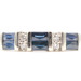 1.20 Ctw Baguette Cut Sapphire & Round Diamond 14KT White Gold Wedding Band Ring