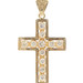 Estate 1.40 ctw Round Diamond 14KT Yellow Gold 1.8" Cross Necklace Pendant 11.1g