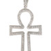 Egyptian 0.48 Ctw Round Diamond 10KT Gold Ankh Pendant on 20" 10KT Rope Chain