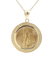 2016 1/10oz Fine Gold Liberty Coin in Etruscan Bezel on 19" 14KT Gold Necklace 