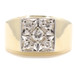 Men's 1/2 ctw Round Diamond Square 14KT Yellow Gold Signet Ring Size 10 - 8.9g