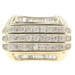 Men's Channel-Set 1.04 Ctw Round & Baguette Diamond 10KT Gold Statement Ring 8g