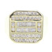 Men's 1.27 Ctw Round & Baguette Cut Diamond 14KT Yellow Gold Signet Ring 11.9g