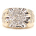 1.35 ctw Round Diamond Men's Statement Cluster 14KT Yellow Gold Estate Ring 8.2g