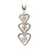 Women's 0.12 ctw Round Diamond 14KT White Gold 3 Heart Journey Necklace Pendant 