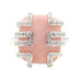 14KT White Gold Geometric Design 0.30 ctw Round Diamond Matte Pink Gemstone Ring