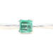 Solitaire 0.21 Ct Square Cut Emerald & Diamond Accents 14KT White Gold Ring 1.4g