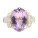 Women's 4.85 Ctw Oval & Round Amethyst 10KT Yellow Gold Ring w/ Diamond Accents