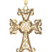 2.3" High Shine 10KT Yellow Gold Filigree Crucifix Cross Necklace Pendant - 6.6g