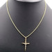 10KT Yellow Gold Crucifix Cross Pendant 10KT Gold 18" Rope Chain Necklace - 5.3g