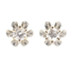 Estate 14KT White Gold 0.06 ctw Round Diamond Women's Buttercup Stud Earrings 