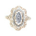 Estate Antique Style 0.02 Ctw Single Cut Diamond 10KT Two-Tone Gold Shield Ring