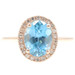 Women's 2.35 Ct Oval Blue Topaz & Diamond Halo 14KT Rose Gold Engagement Ring