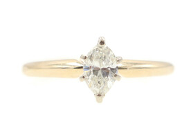 Classic 0.31 ctw Marquise Cut Diamond Solitaire 14K Yellow Gold Engagement Ring