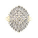 1.85 ctw Princess Round and Baguette Cut Diamond Large 14KT Gold Cluster Ring