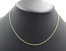 Classic 14KT Yellow Gold 1.6mm Wide High Shine 17" Rope Chain Necklace - 3.87g