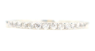 Women's 14KT White Gold 0.20 Ctw Round Diamond Semi-Eternity Anniversary Ring