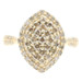 Women's 1.70 Ctw Champagne Diamond Marquise Cluster 10KT Yellow Gold Ring 4.2g