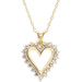 Estate 0.50 ctw Round Diamond Heart Pendant on 19" 10KT Yellow Gold Necklace 3g
