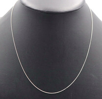 18KT White Gold 20" Classic 1mm Wide Solid Round Wheat Chain Necklace - 1.8g