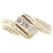 Estate 0.47 Ctw Round & Baguette Diamond 10KT Yellow Gold 3-Stone Bypass Ring