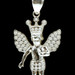 High Shine 10KT Yellow Gold Crowned Angel Pendant on 10KT Curb Link Necklace 20"