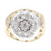 Men's 14KT Two-Tone Gold 0.99 Ctw Round Diamond Openwork Kentucky Cluster Ring