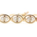 Estate Women's 14KT Yellow Gold Oval Link 0.48 ctw Round Diamond 7" Bracelet 13g