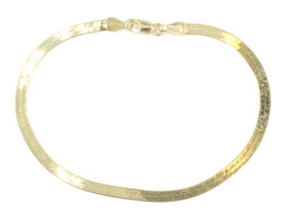 Women's 7" 2.9mm Wide Classic High Shine 10KT Yellow Gold Herringbone Bracelet 