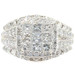 2.82 Ctw Princess & Round Diamond Square Halo 14KT White Gold Cluster Ring 7.31g