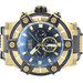 Invicta Bolt Men 52mm Blue Dial Gold Tone Chronograph Quartz SS Black Band Watch