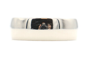 High Shine 14KT White Gold 6.1mm Wide Classic Wedding Band Ring Size 7 - 3.73g