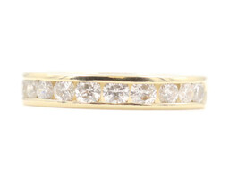 Women's 1.15 ctw Round Diamond 3.9mm Channel Band in 14KT Yellow Gold Size 7 5g