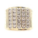 Men's 1 1/2 TW Round Diamond 5 Row 10K Yellow Gold ZEI 18.7mm Statement Ring 10g