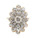 Estate 14KT Yellow Gold 0.72 ctw Round Diamond Cluster  Marquise Cocktail Ring